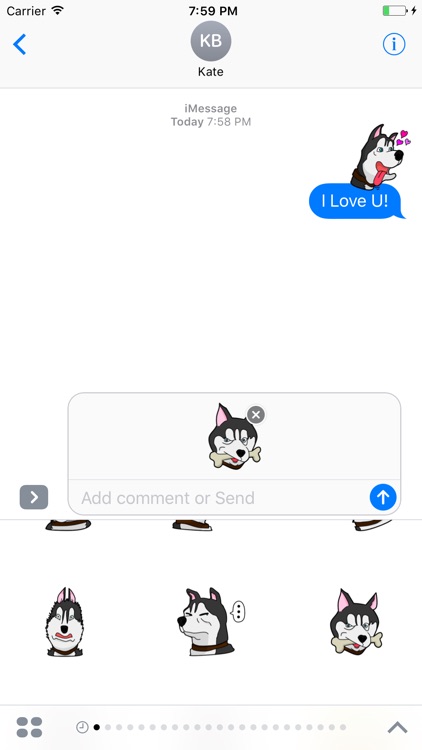 Funny Husky Dog Sticker screenshot-3