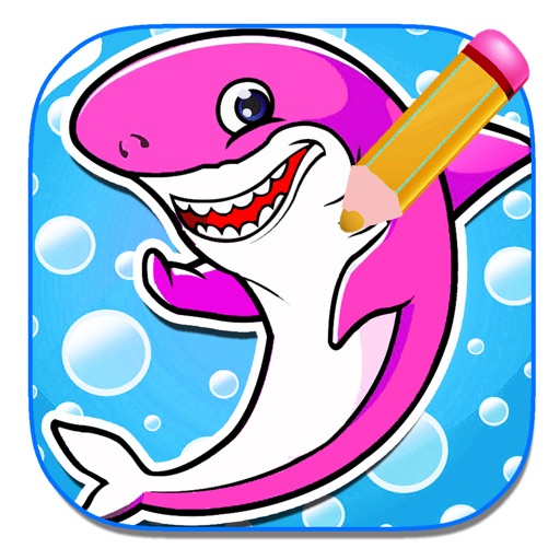 Coloring Page Game Hungry Shark For Education iOS App