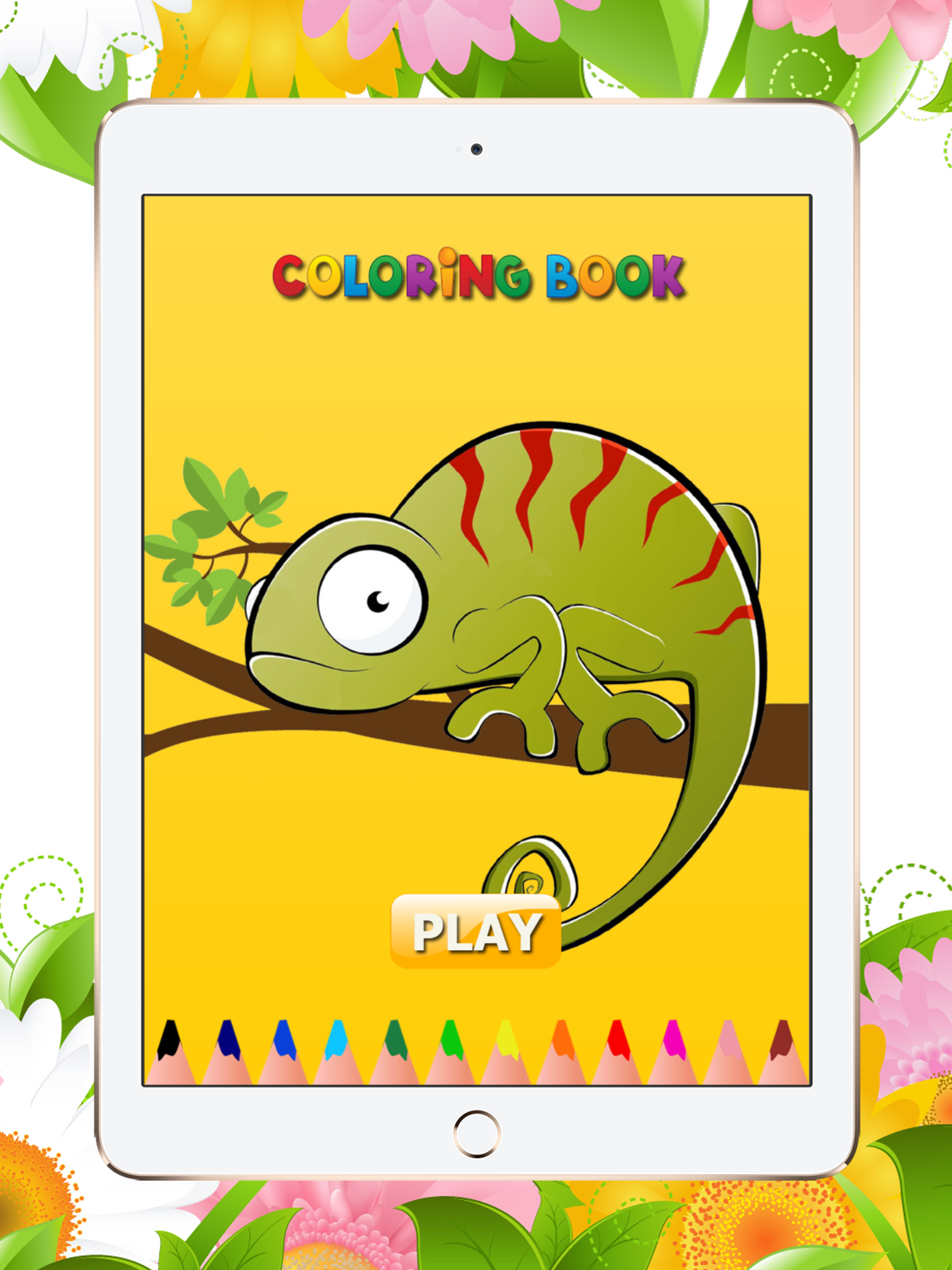 Reptile Coloring Book Paint iguana,turtle and more