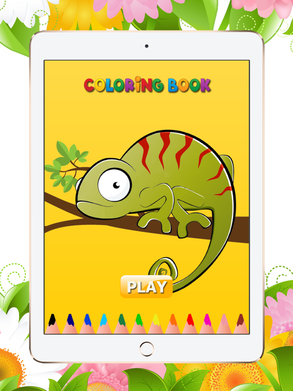 Reptile Coloring Book Paint iguana,turtle and more iPad screenshot