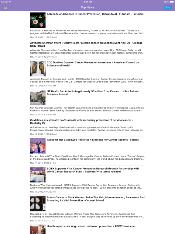 Screenshot #4 pour Cancer Research News & Prevention Info Free
