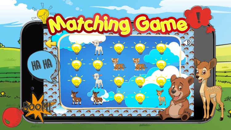 Cute Animal pairs matching remember game preschool