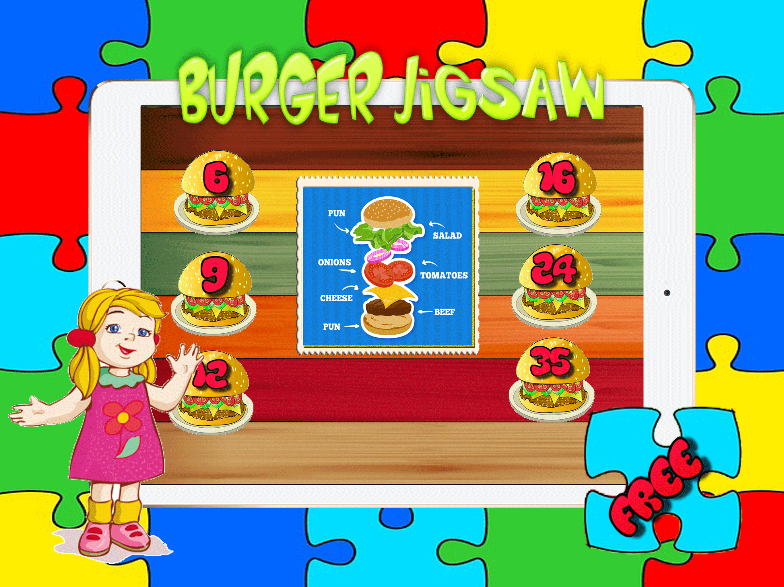 Food Burger Jigsaw - Cooking Puzzles games for adults and kid free screenshot 6