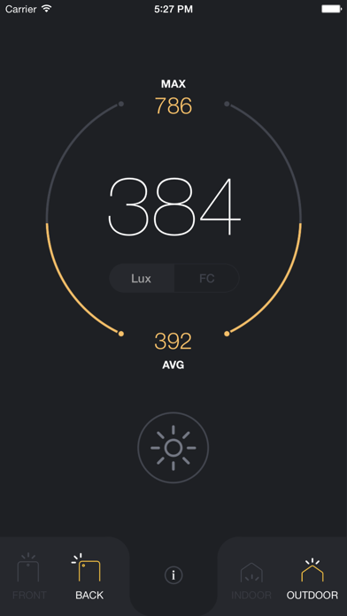 Screenshot #1 pour Light Meter - lux and foot candle measurement tool