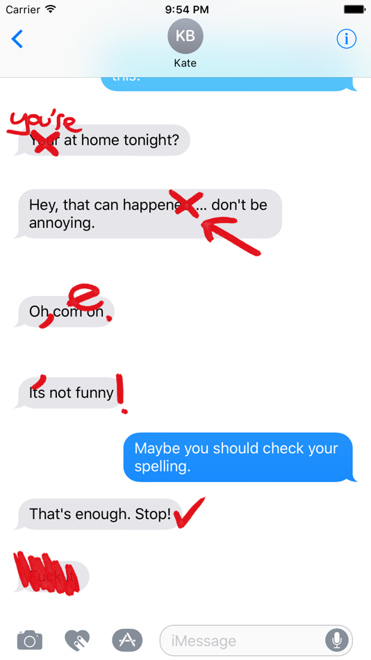 #1. Redline – Correct the Errors in your Friends Texts (iOS) بواسطة: Paul Steinhilber