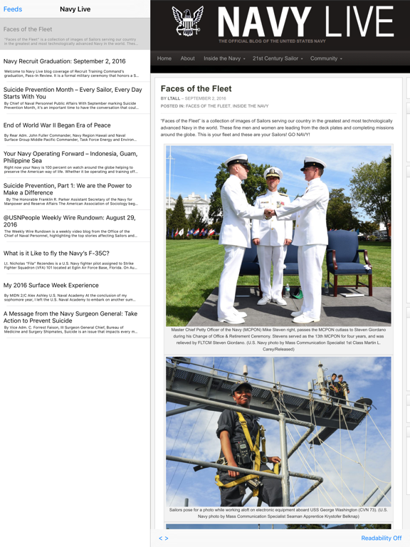 Screenshot #4 for Navy News - A News Reader for Members, Veterans, and Family of the US Navy