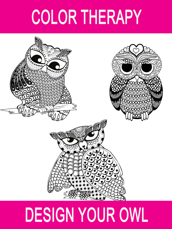 Screenshot #5 pour Owl Coloring Book Games: Color Therapy for Adults