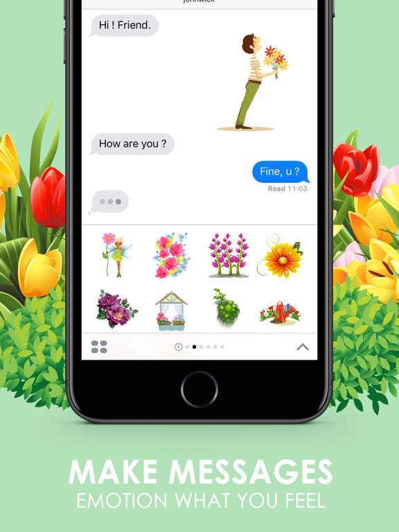 Screenshot #5 pour Flower Emoji Stickers Keyboard Themes ChatStick