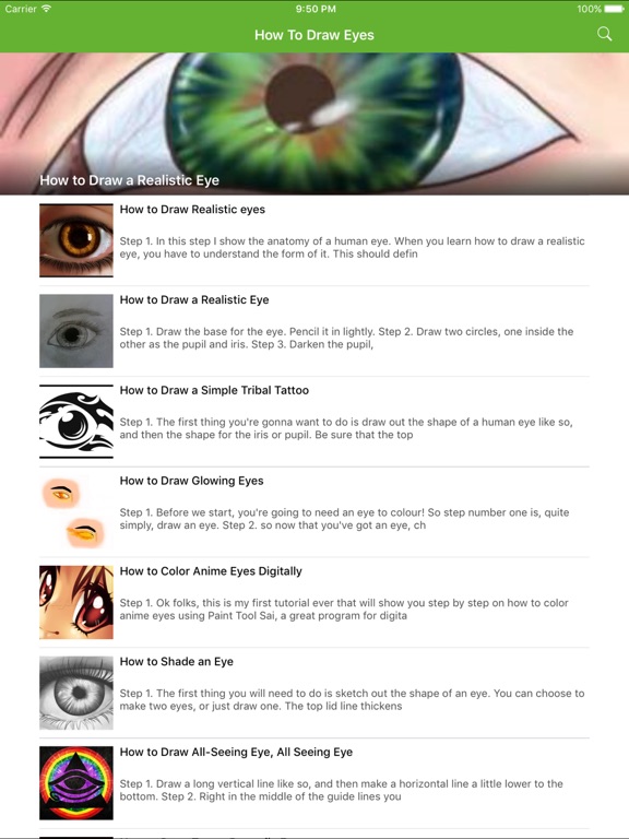 Screenshot #4 pour How To Draw Eyes - 100% FREE