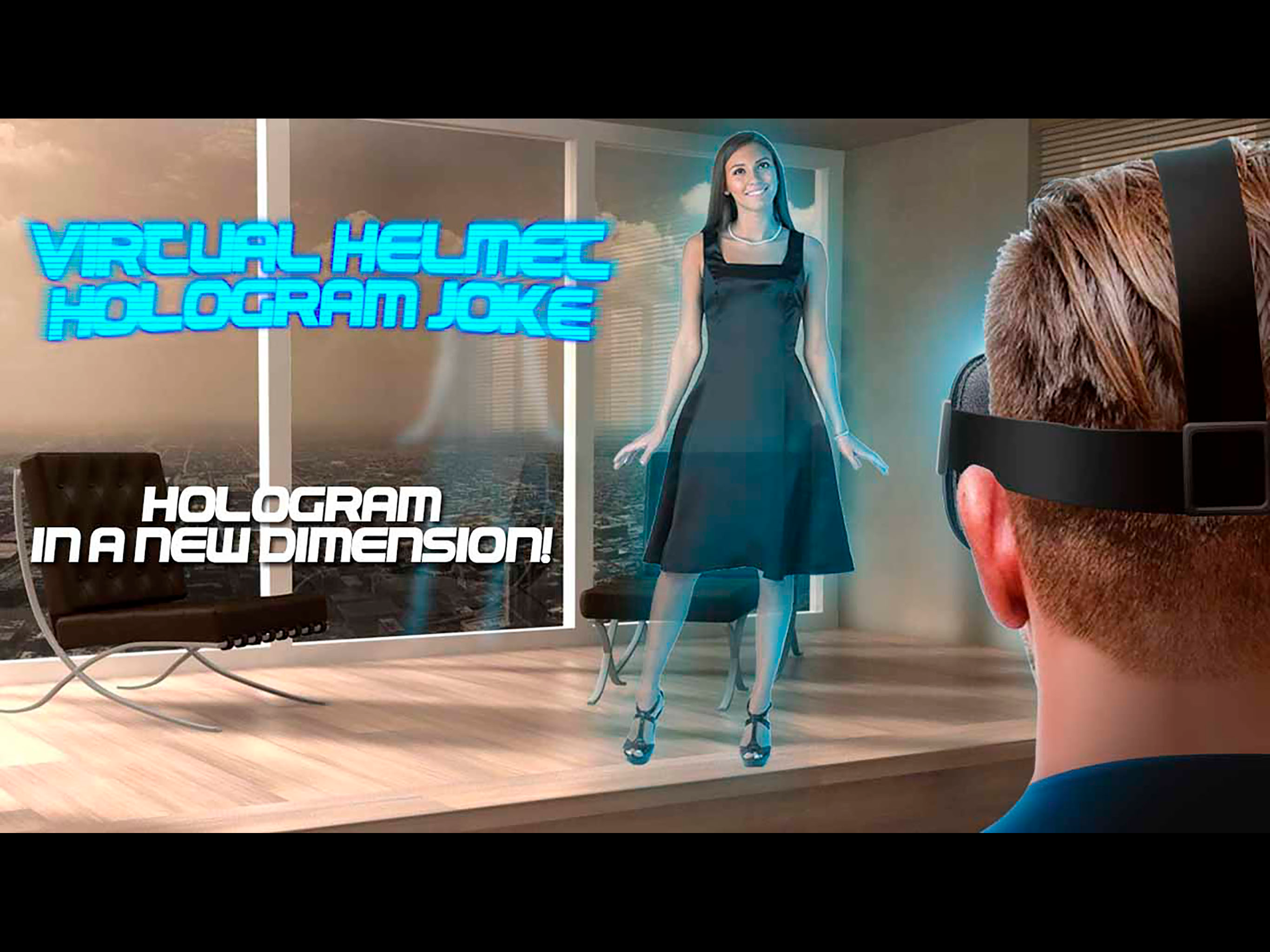 Virtual Helmet Hologram Joke