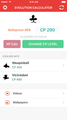 Evolution Calculator for Pokemon GO - XP & CP screenshot 5