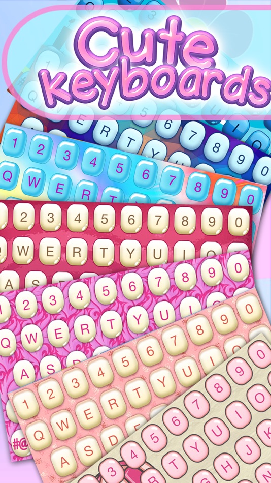 #1. Cute Keyboards – Colorful Themes and Background.s (iOS) 由: Milica Vuksanovic