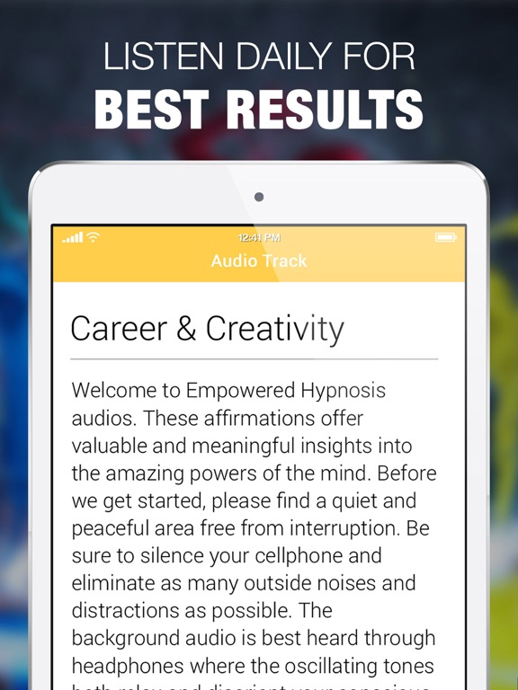 Hypnosis for Career & Money iPad screenshot 5 - Health & Fitness app