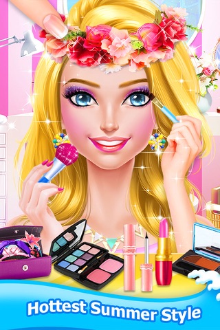 Girls Surfing Salon - Holiday Makeup & Dress Up screenshot 2