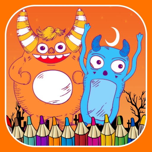 Monster happy halloween free crayon games for kids icon