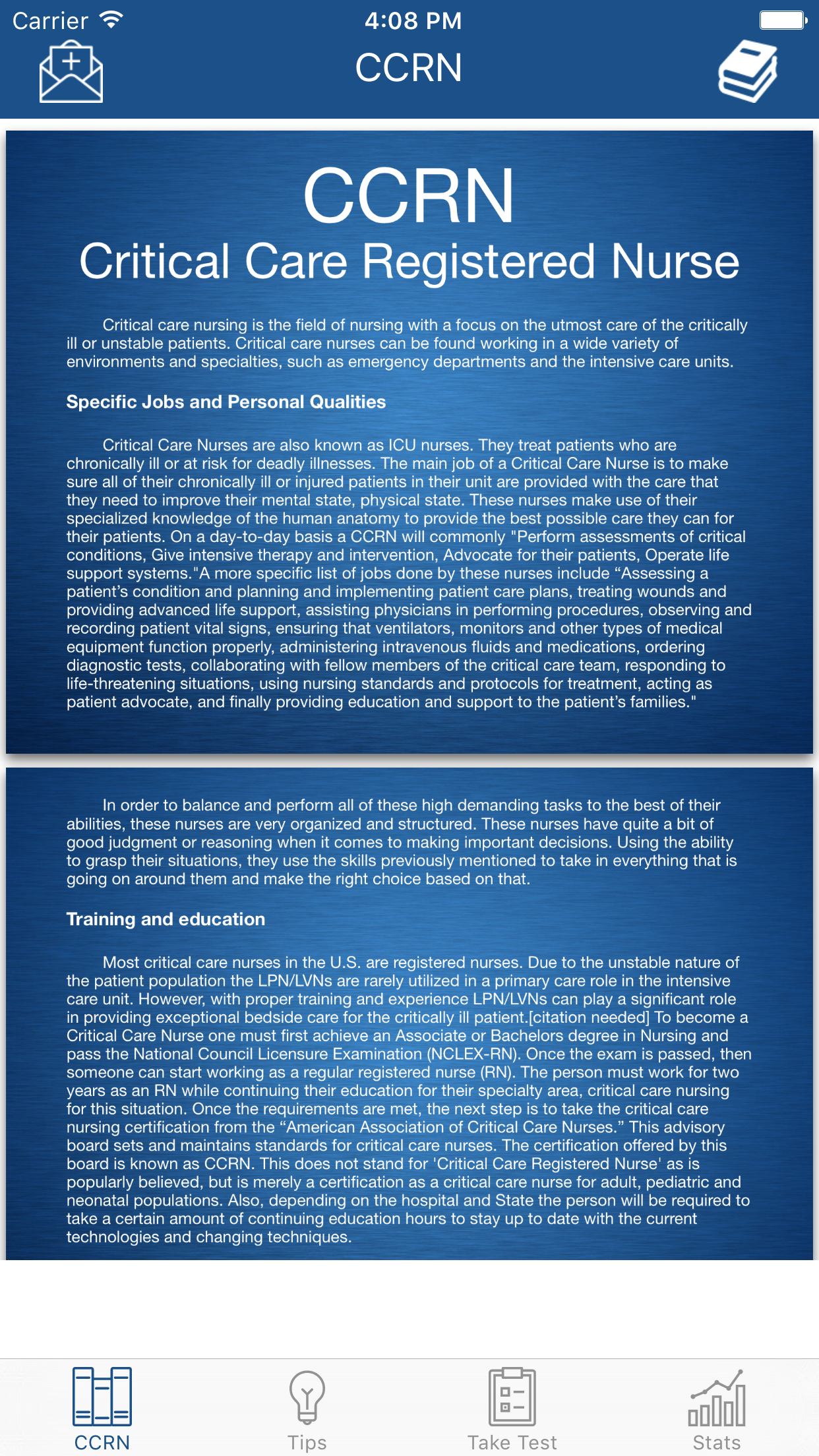 CCRN Tests -  Critical Care Registered Nurse