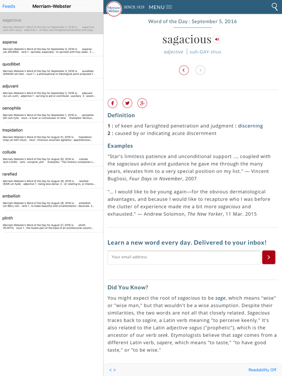 Word of the Day - Improve Your Vocabulary! iPad screenshot 2 - Education app