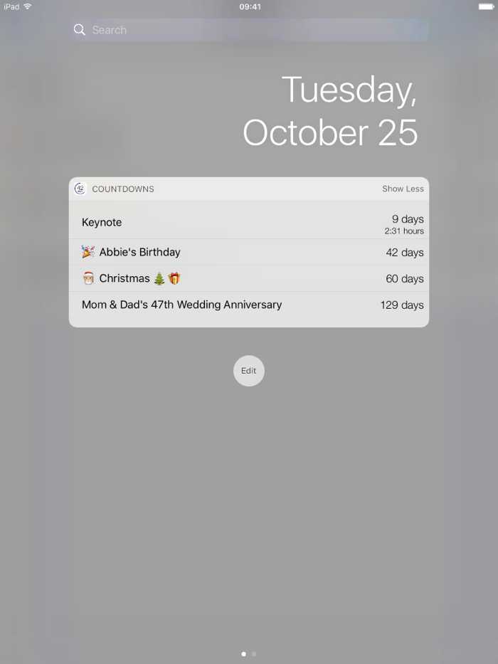 Countdowns - with Widget
