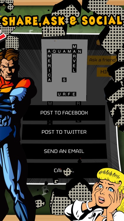 Word Scrabble Find for Cartoon Comics & Superhero