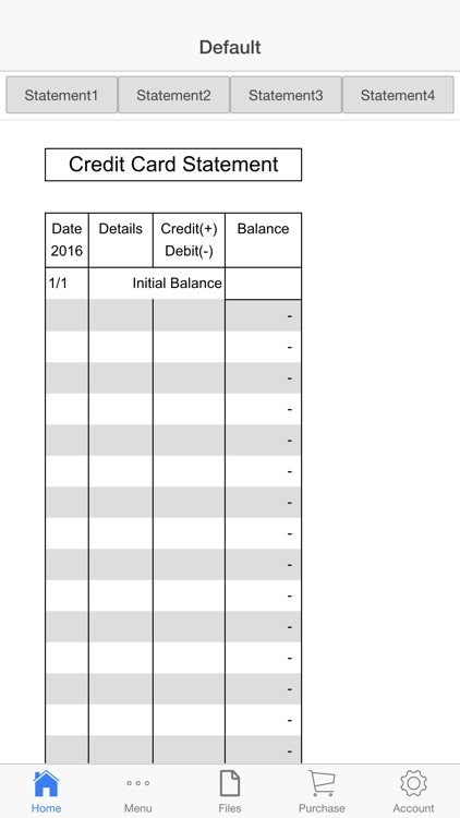 Credit Card Ledger