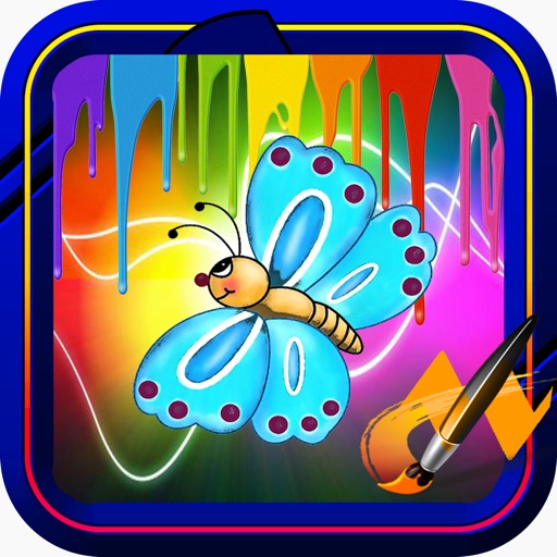 Baby Butterfly Cartoon Coloring Version Icon