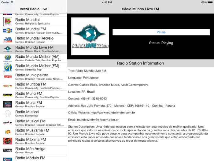 Brazil Radio Live Player Brasília - Portuguese - português - Brasil rádio