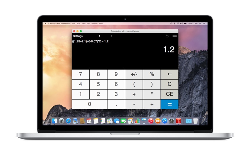 calculator with parentheses iphone screenshot 1