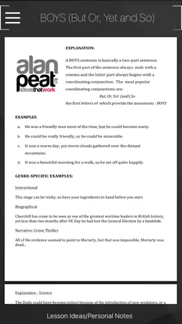 Game screenshot The Alan Peat Pocket App of Exciting Sentences hack