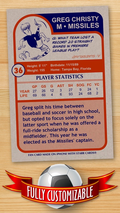 Soccer Card Maker - Make Your Own Custom Soccer Cards with Starr Cards