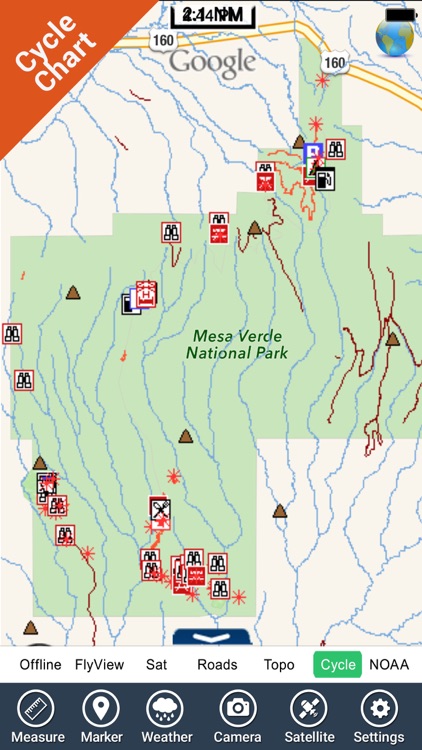 Mesa Verde Park GPS and outdoor map with guide