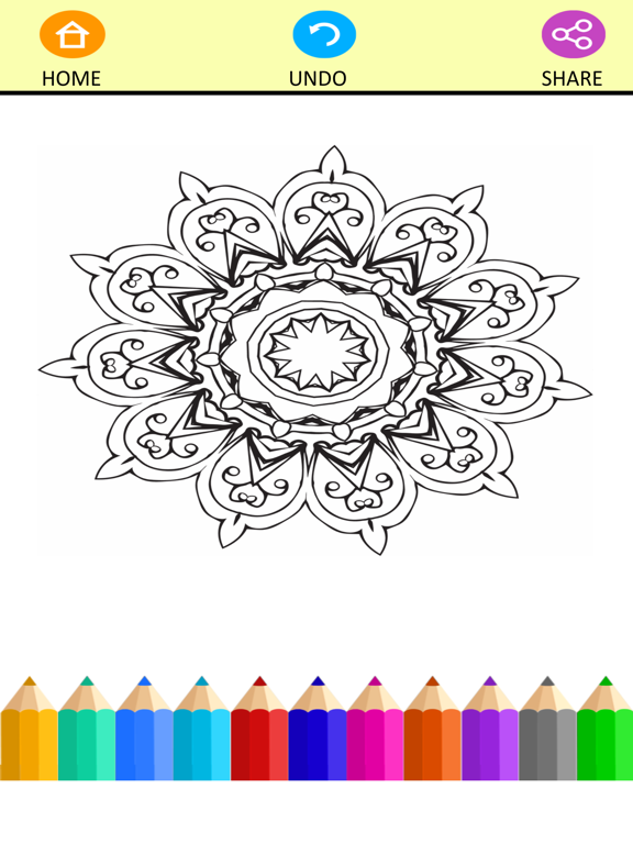 Adult Mandala Coloring Book Therapy Stress Relief iPad screenshot