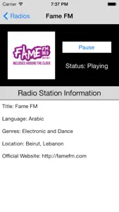 Lebanon Radio Live Player (Beirut / لبنان‎ راديو) screenshot #2 for iPhone