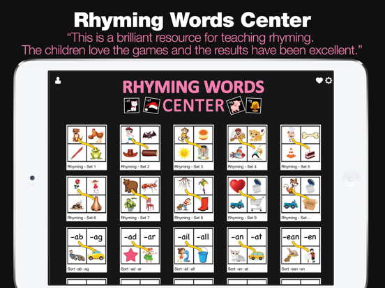 Rhyming Words Center iPad screenshot 1 - Education app