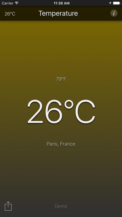 Temperatur App-Screenshot