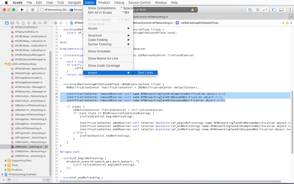 #2. xcsort (macOS) 由: Daniel Lazarenko