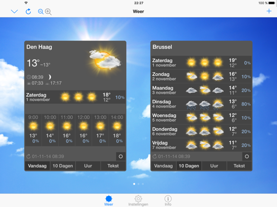 ClassicWeather iPad app afbeelding 1