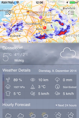 Regenradar Deutschland. screenshot 2