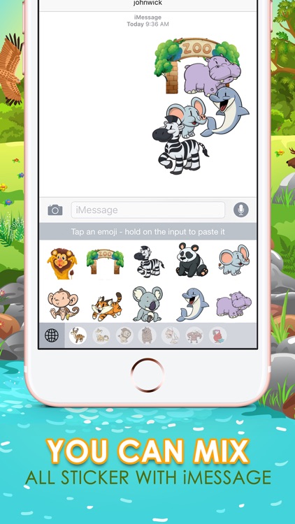 Emoji Sticker Keyboard in The Zoo Themes ChatStick