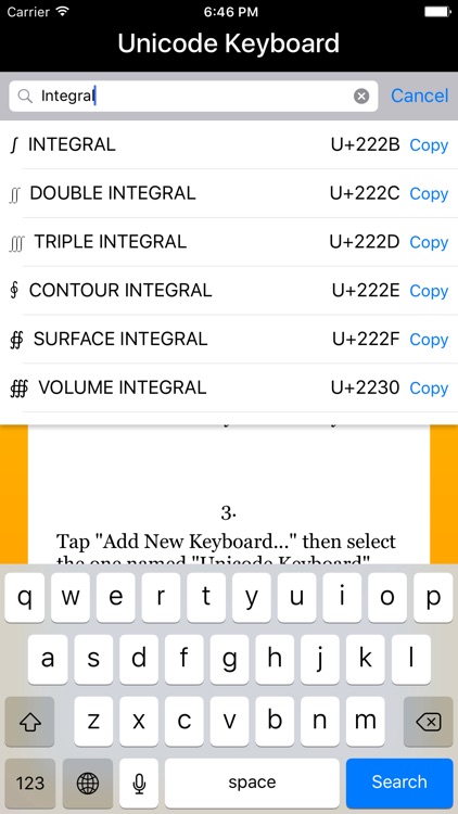 Unicode Keyboard – Search for Unicode code points by Addison Bean