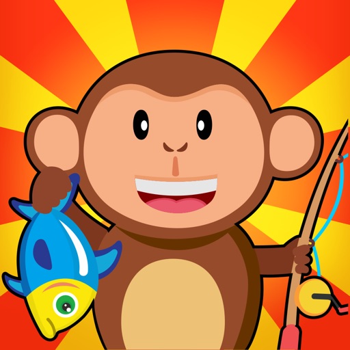 Monkey Fishing Catch Big Fish Game For Kids Icon