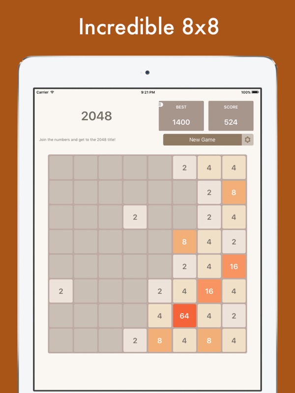 2048 Multi - 8x8, 6x6, 4x4 tiles in one app! screenshot 6