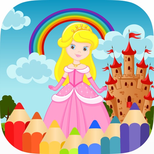 Princess Coloring Book HD - Fun Kids Drawing Icon