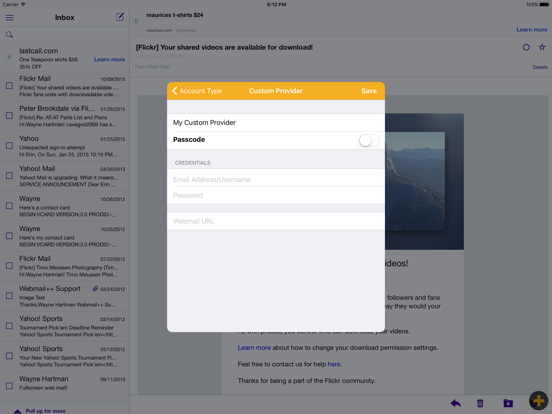 Webmail++ iPad app afbeelding 2