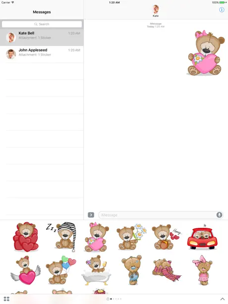 Плюшевый мишка - стикеры для iMessage