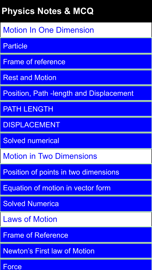Physics Notes MCQ - 1.1 - (iOS)