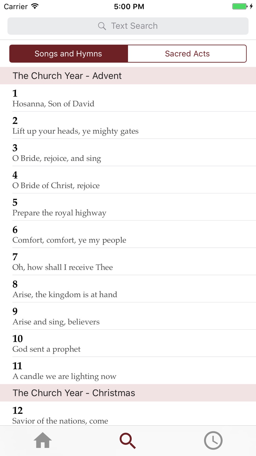 Songs and Hymns of Zion iphone screenshot 2
