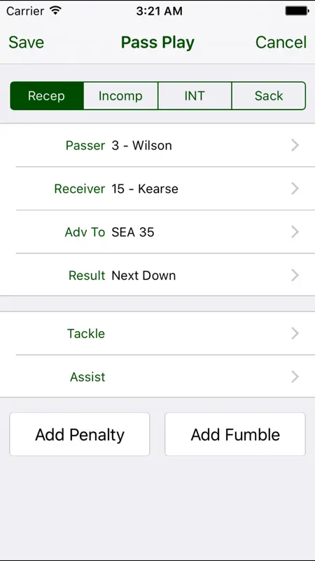 iTouchdown Football Scoring screenshot 2 of 5