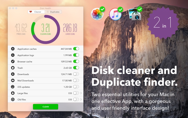 Screenshot #1 for Disk Health - Drive cleaner and duplicate finder