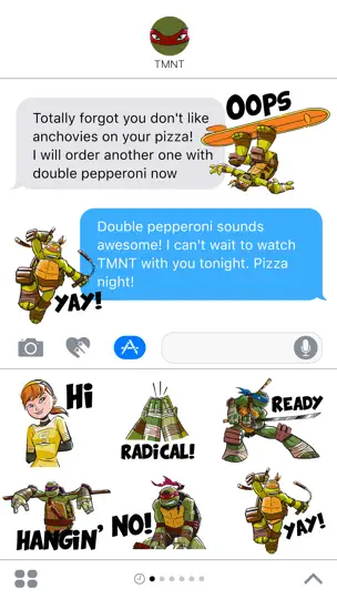 Screenshot von Ninja Turtles Aufkleber auf dem iPhone 2