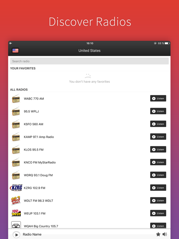 Radio United States - Radios USA iPad screenshot 1 - Utilities app
